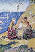 Paul Signac women at the well opus oil painting